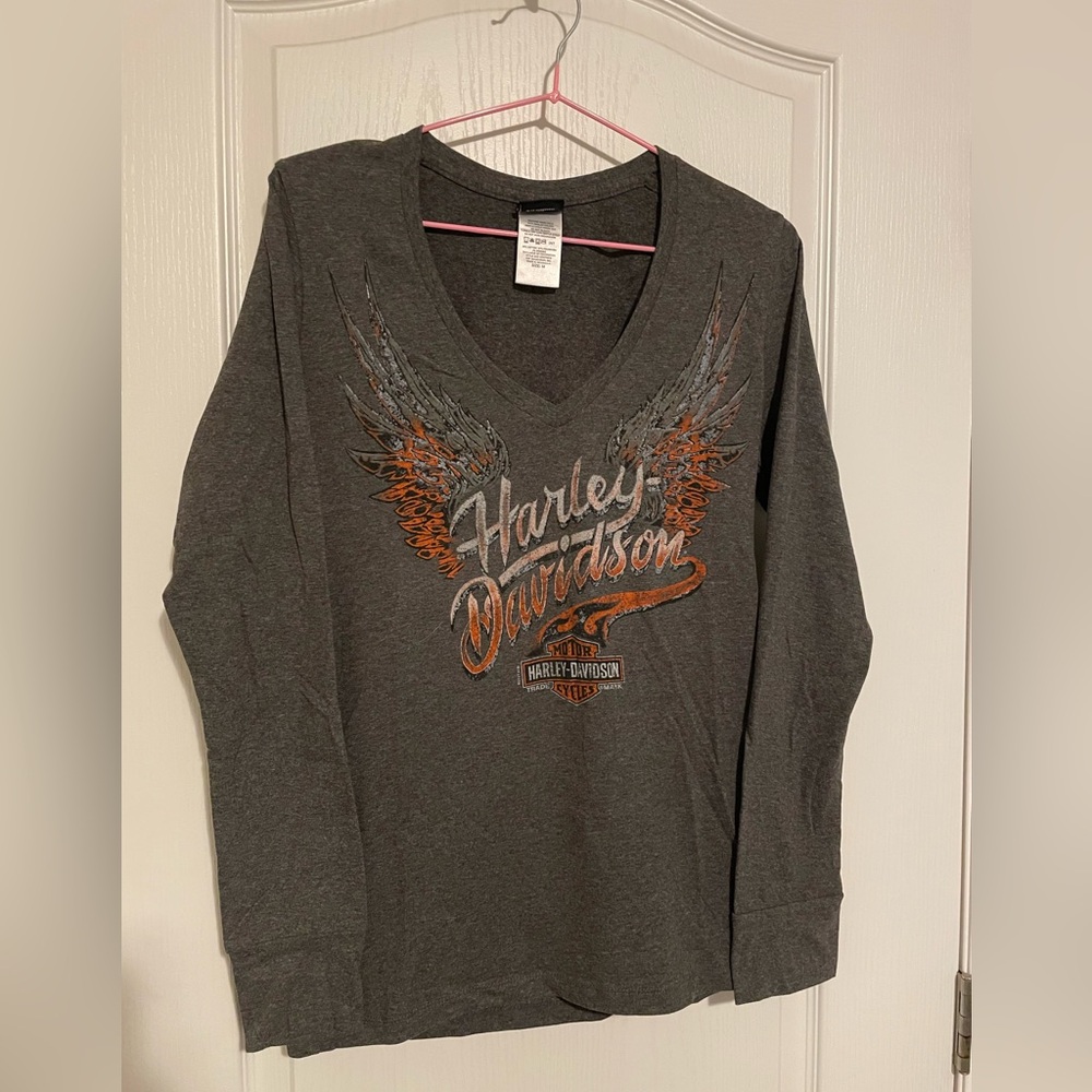 Harley Davidson - V-Neck Long Sleeve